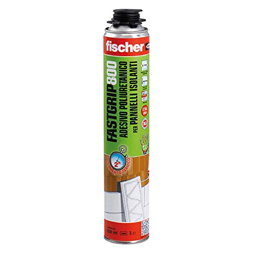 Fischer Fastgrip 800 Schiuma Poliuretanica Espansa Per Pistola, Adesivo Per Pannelli Isolanti E Cartongesso, 518295