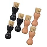 KOMBIUDA 6 Piezas Cepillo para Botas y Zapatos con Mango de Madera Aplicador de Crema y Pasta para Limpieza y Pulido Cerdas Suaves para Cuidado Completo del Calzado