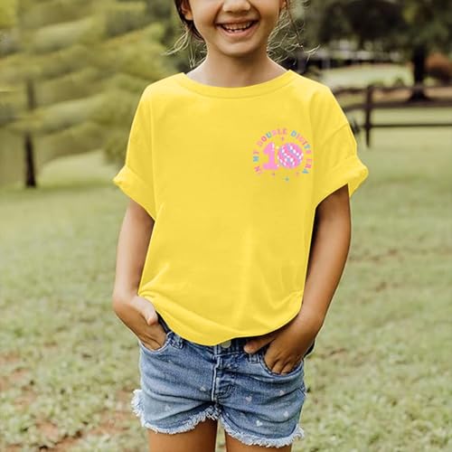 Image of Pairxily in My Double Digits Era Shirt for Girls 10th Cute 10 Year Old Girl Happy Birthday Shirts Gifts Short Sleeve Tops