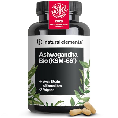 Ashwagandha Bio KSM-66 en Gélules Extra Fort 600mg par dose journalière – 180 Gélules Vegan – 100% Végétalien Certifiée Sans Additifs Artificiels