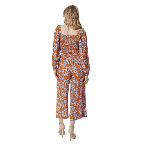 Jessica Simpson Womens Daniela Square Neck Floral Blouse Orange Xs #TOP2