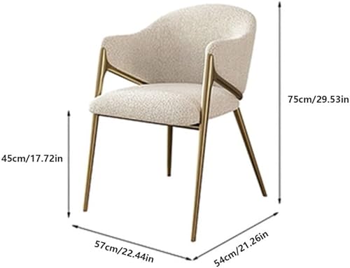 Miniatura 3 de Sillas de comedor, silla de piel sintética con respaldo de barril y patas de metal para sala de estar, Sillas para comedor (caqui)