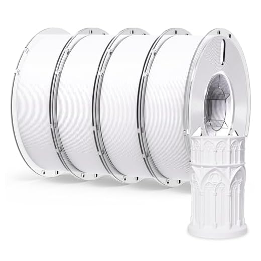 RAMBERY White PLA+ 3D Printer Filament 1.75mm 4kg Spool Toughness Upgraded 3D Printing Filament Neatly Wound Fit Most FDM Printers, 1KG X 4 Spools
