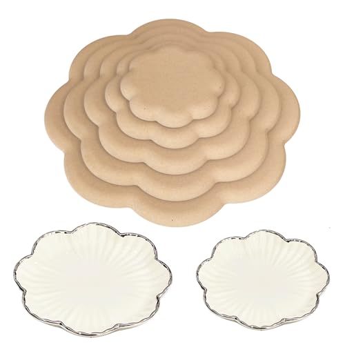 ORIISIN Flower Pottery Molds for Handbuilding Plates 5 Pcs Pottery Forms Ceramic Molds Slump Molds for Pottery Ceramic Plate Pottery Forming Mold