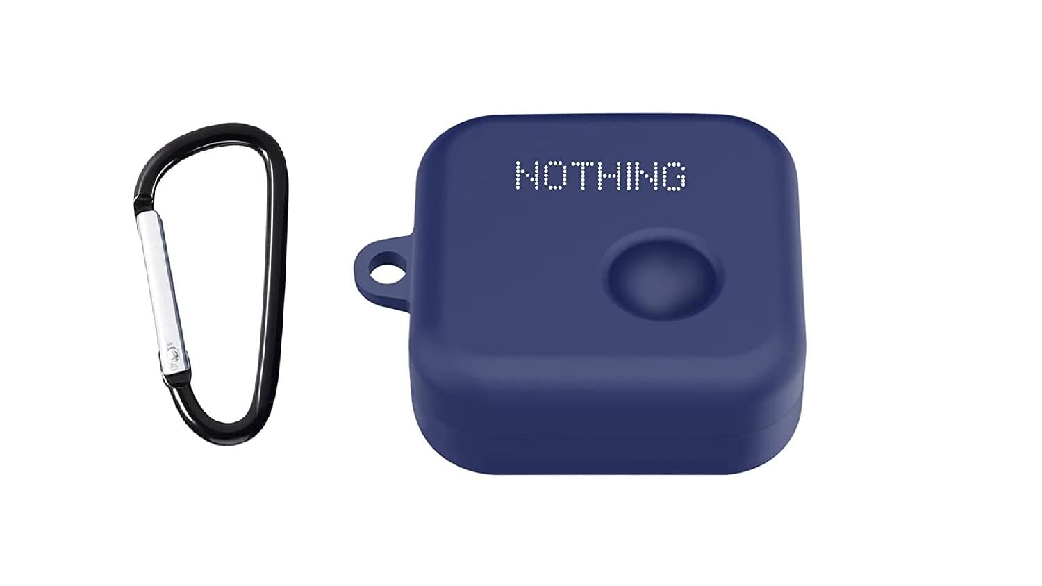 Techno Spark Silicone Case for Nothing Ear(1) Earbuds CaseShockproof Rugged Silicone Protective Case Cover Shell for Nothing Ear(1) Case with Carabiner (Earbuds is not Included) (Blue)