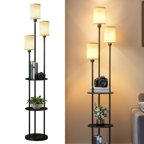 Lampe de salon avec étagères intégrées pour gagner de la place