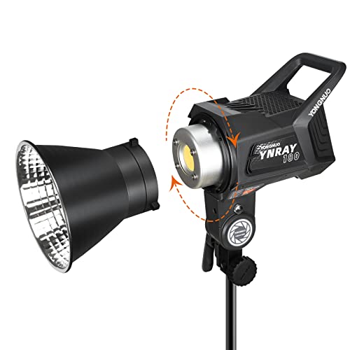 Image of Yongnuo YNRAY180 LED Video Light, 180W 5600K COB Lamp Bead Bowen Mount CRI 96+ TLCI 98+ 65000LUX@1m 2.4G Wireless Remote Control 256 Channels for Video Recording, Wedding, Outdoor Shooting