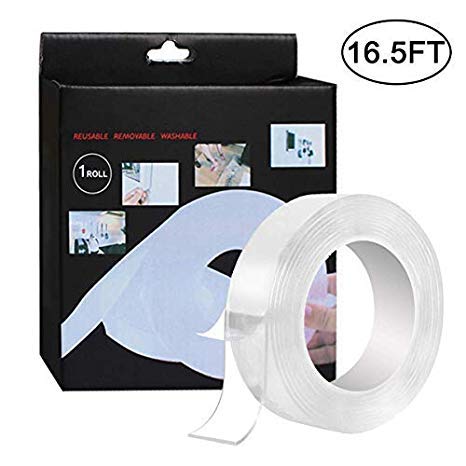 Nano Tape Roll Double Sided Adhesive Tape 16.5 FT Traceless Washable Nano Tape,Multipurpose Wall Tape Adhesive Strips Removable Transparent Tape for Home Wall Room Office Decor Phones Pictures House