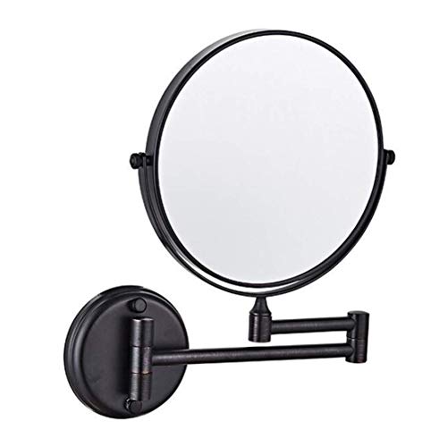 Wand-Make-up-Spiegel mit 3-facher Vergrößerung, doppelseitig um 360 ° drehbarer Bad-Rasier-Schönheitsspiegel, ölgeriebene Bronze_8 Zoll