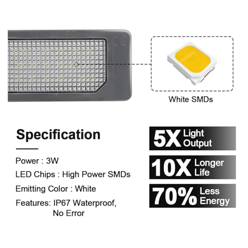 Luces LED para matrícula de Audi A1 A3 A4 A6 A7 kit de 2 piezas homologadas 6