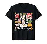 Camisa de primer cumpleaños para niños, tractor de granja, cerdo, caballo, vaca, pollo Camiseta