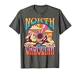 State Geography design. North Carolina with mountains retro sunset vintage design. Show off your love of nature, hiking, camping and outdoors. Souvenir for men, women and kids who love to hike, camp and travel to North Carolina on a family vacation o...