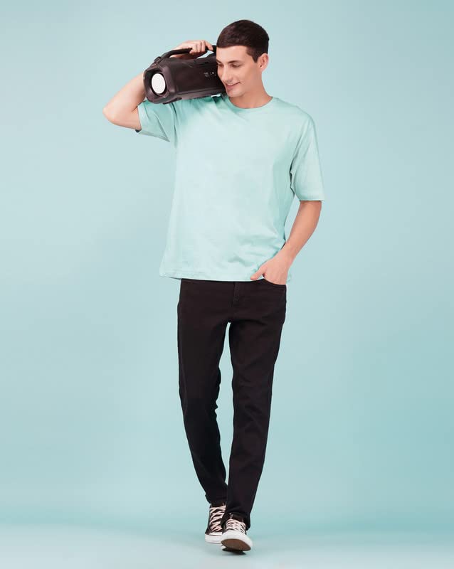 Image of Nusyl Men Solid Oversized t-Shirt - NUMCOTSH0001