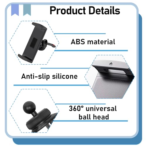 Menibeuty Lüftung Tablet Halterung Auto Vorne, 360° drehbar LKW A/C Haken i -pad Halterung Auto Vorne, Tablet autohalterung, AutoLüftungsclips(Schwarz)