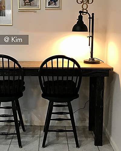 Vonluce Industrial Table Lamp Black, Rustic Desk Lamp Task Lamp In Antiqued Bronze Finish, Vintage Table Lamp For Reading Living Room Farmhouse Office, Etl. (25''-29'') #TOP1
