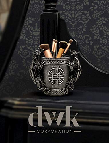 DWK - Literary Beasts - Twin Double Dragon Celtic Gothic Pen Pencil Desk Organizer Makeup Brush Holder Art Supply Caddy Home Office Accent Storage Accessory, Antique Silver Pewter, 6.5-inch 7 DWK - Literary Beasts - Twin Double Dragon Celtic Gothic Pen Pencil Desk Organizer Makeup Brush Holder Art Supply Caddy Home Office Accent Storage Accessory, Antique Silver Pewter, 6.5-inch - Image 7