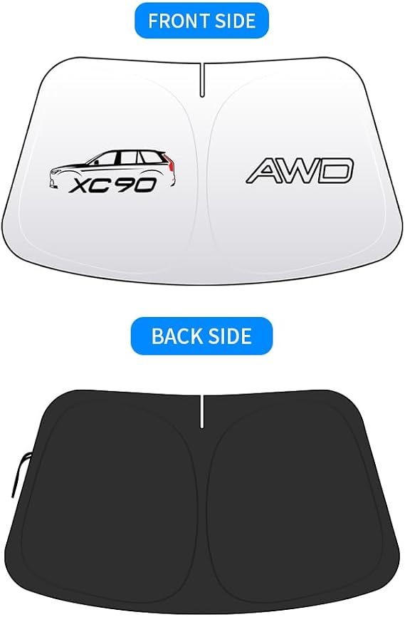 Custom Fit Windshield Sun Shade for Volvo XC90 2020-2025 | Foldable UV Protection Sunshade | Heat Shield Auto Window Cover Blocks Sun & Keeps Car Cool (XC90)