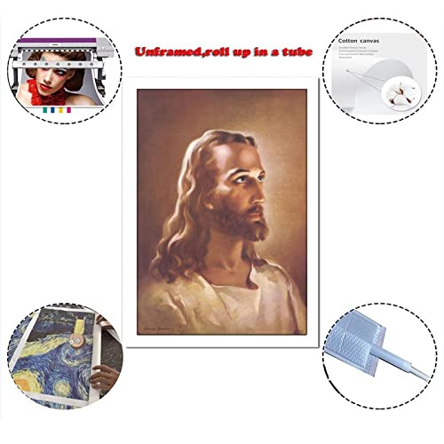 Head Portrait Of Christ Jesus Canvas Art Poster And Wall Art Picture Print Modern Family Bedroom Decor Posters 12X18Inch(30X45Cm) #TOP1