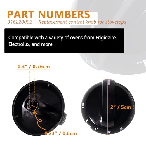 GYOFFULL 316220002 Stove Knob Gas Oven Range Control Knob Assembly Compatible with Frigidaire Burner Accessories 1PACK by GYOFFULL - Image 2