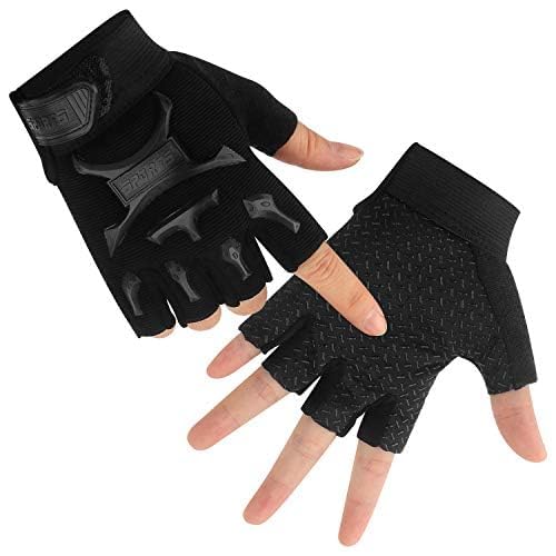 Kids Half Finger Cycling Gloves Non-Slip Fingerless Adjustable Mitten Shock-Absorbing Gloves for Boys Girls Fishing Biking Exercise Training Roller Skating Parkour Outdoor Sports - Thumbnail 2