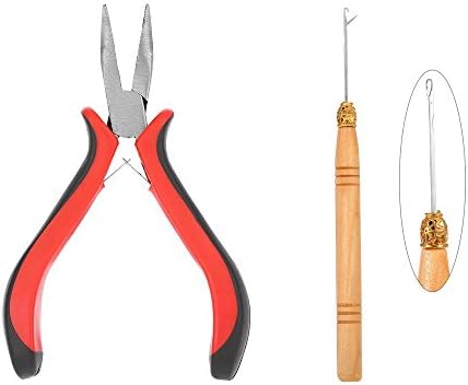 PARAHAIR Needle Nose Plier with Pulling Needle for Micro/Nano Ring Link Hair Extensions