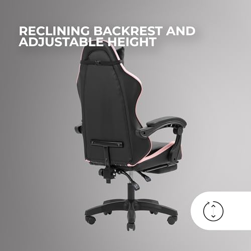 MGC-X, Sedia Gaming Ergonomica, Similpelle, Schienale Reclinabile e Altezza Regolabile, Braccioli Dinamici, Cuscino Cervicale e Lombare, Sedia da Ufficio Poggiapiedi Estensibile, Rosa - Sedia gaming - Immagine 2