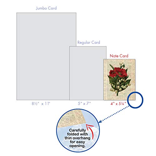 The Best Card Company - 10 Boxed Note Cards With Flowers - Blank Assorted Floral Notecards Bulk (4 X 5.12 Inch) - Flower Press M6454Ocb #TOP6