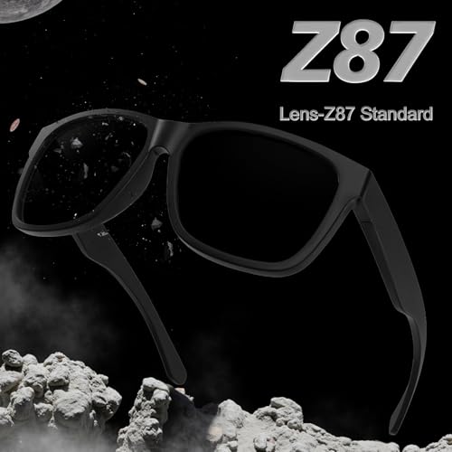 WISTON XL 150mm Z87 Safety Polarized Sunglasses – Extra-Wide Square for Big Heads UV400 TR90 Lightweight Frame Z8246 Matte Black/Dark Grey (Polarized) by WISTON - Used condition - Image 5
