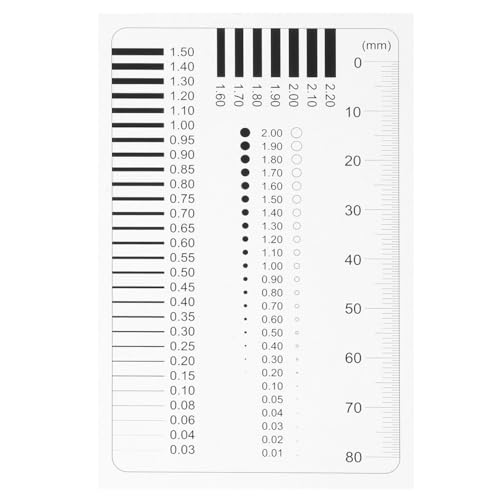 Sosoport Transparent Measuring Ruler High Precision Flaw Detection Gauge for Crack Width and Diameter Measurement Industrial Chart Ruler Measuring Tool, 10.00 X 6.20 X 0.01cm