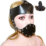 BDSM Mundknebel abschließbar mit Silikon Penis-Plug – Bondage Fetisch Kopfgeschirr – Verstellbar für Paare & Singles, Sexspielzeug für Rollenspiele, robust und komfortabel