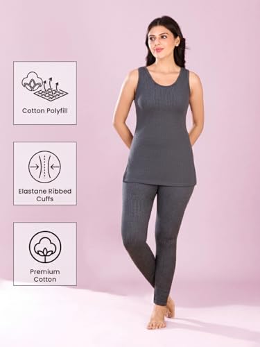Image of Lux Inferno Women's Thermal Slip Vest | Sleeveless Round Neck Warm Innerwear Top