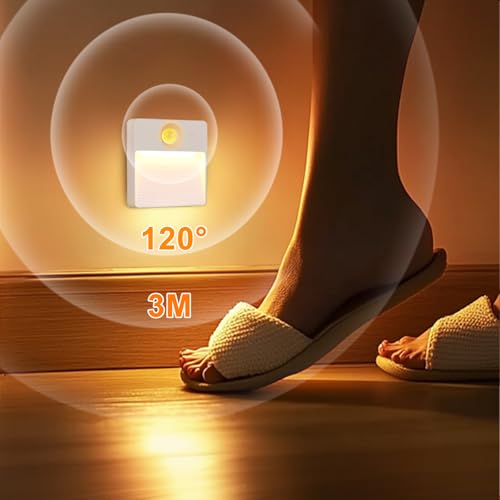8PCS LED Treppenbeleuchtung mit Bewegungsmelder - RGB Aufladbar Innen Nachtlicht, Treppenlicht mit Motion Sensor Akku, Lampe Treppenstufenbeleuchtung mit Touch, Night Light für Kinder, Trepp, Flur