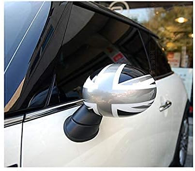 Topteng 2 x Checkered Mirror Caps Covers for MINI Cooper R55 R56 R57 Power Fold Mirror with Auto Powerfolding Mirrors Only, Please See the Description to Check Fitment Models
