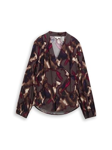 TOM TAILOR Blusa de Mujer, 39033 - Brown Blurry Argyle, 40