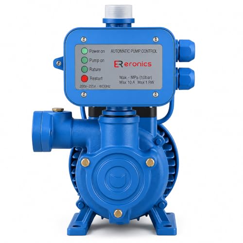 Image of 0.5 HP Pressure Booster Pump for Home with Automatic Pump Controller | Ideal for 2-3 Bathrooms & Kitchen | Constant Water Flow for Taps & Multi-Outlet Lines | Silent Copper Motor