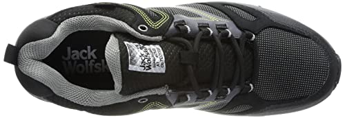 Jack Wolfskin Men's Downhill Texapore Low M Hiking Boot, Black/Lime, 9.5 #TOP4