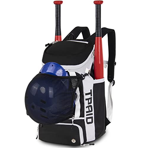 Tpaid Baseball Backpack Large Capacity Softball Bag With Shoes Compartment And Fence Hook, Lightweight Baseball Equipment Bag Holds Bats, Helmets, Gloves, Hats, Clothes, Shoes #TOP27