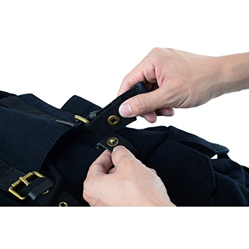 GOOTIUM 21101GRY-S Specially High Density Thick Canvas Backpack Rucksack, Black Small Size