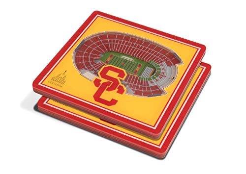 YouTheFan NCAA USC Trojans 3D StadiumView Coasters - Los Angeles Memorial Coliseum 4" x 4"