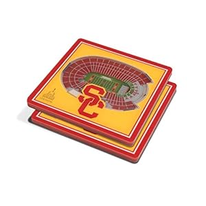 YouTheFan NCAA USC Trojans 3D StadiumView Coasters – Los Angeles Memorial Coliseum 4″ x 4″