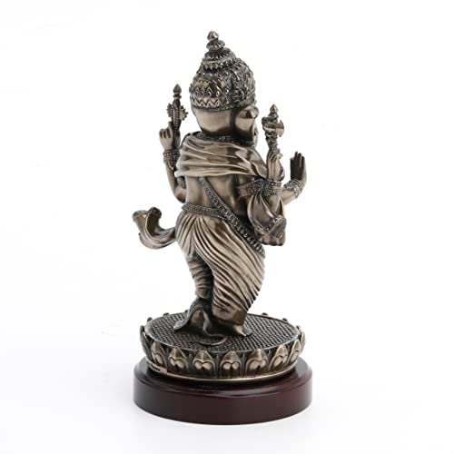 Estatua de Lord Ganesha con base de madera miniatura 7