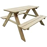 Los niños lo pasarán en grande sentados en esta mesa con sus amigos en el jardín.