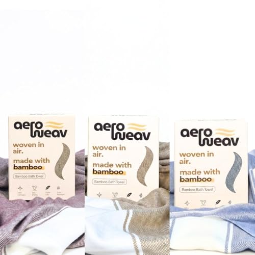 Image of Ultra Lightweight Bamboo Bath Towel-Set of 3| 155x80 CM| Quick Dry, Highly Absorbent, Skin-Friendly & Eco-Friendly Towels |Perfect for Daily Use, Travel (Less Than 200gm) & Gifting