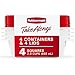Rubbermaid TakeAlongs Food Storage Container, Squares, 2.9 Cup, 4 Pack, Red