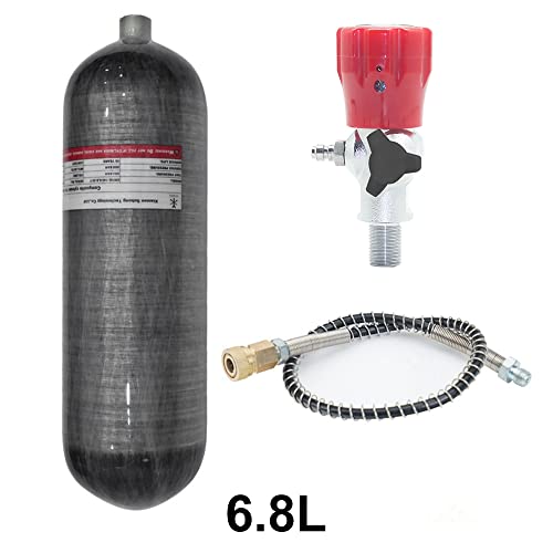 TUXING 6.8L 4500psi Carbon Fiber Air Tank(Empty Bottle)& Paintball Filling Station with Pressure Gauge Valve Regulator Gauge for PCP Game - Image 9