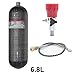TUXING 6.8L 4500psi Carbon Fiber Air Tank（Empty Bottle）& Paintball Filling Station with Pressure Gauge Valve Regulator Gauge for PCP Game