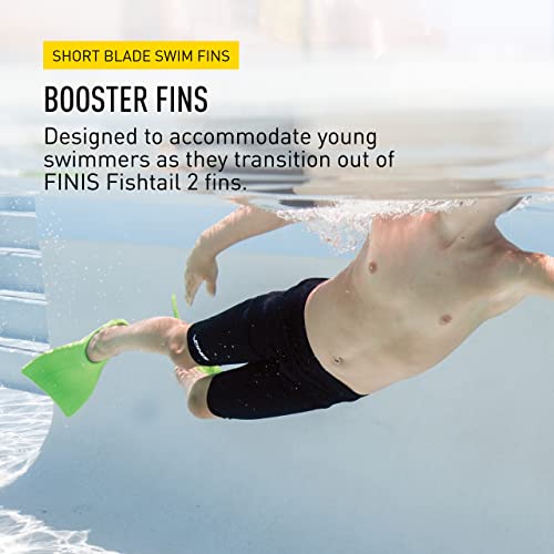 image for FINIS Booster Swim Fins for Kids - Floating Rubber Fins - Teaches Kick