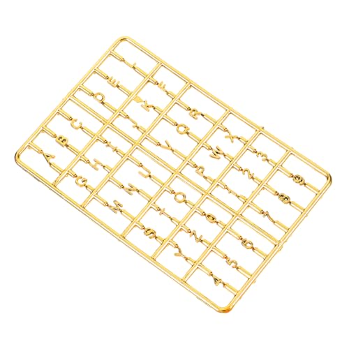VICASKY Bambola alfanumerica lettera piccoli numeri per casa delle bambole lettere oro targa numero civico accessorio per piccole porte di casa accessori decorativi per piccole case in plastica dorata