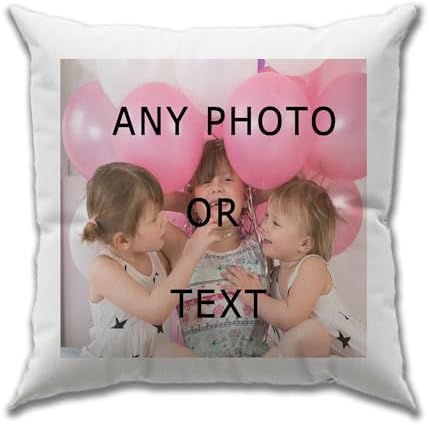 Personalised Cushion Cover with Text & Image, DIY Pet Photo Pillo...