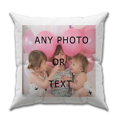 XIEMINLE Personalised Cushion Cover with Text & Image, DIY Pet Ph...